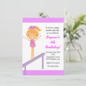 Gymnastique Filles Tumble Anniversaire Invitation (Debout devant)