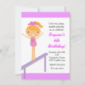 Gymnastique Filles Tumble Anniversaire Invitation (Devant)