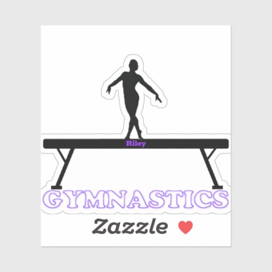 Gymnastique Girls Balance Sticker avec nom (Feuille)