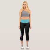 Gymnastique Graffiti Leggings avec Turquoise étinc (Recto)