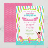 Gymnastique Gymnastique Anniversaire Invitations (Devant / Derrière)