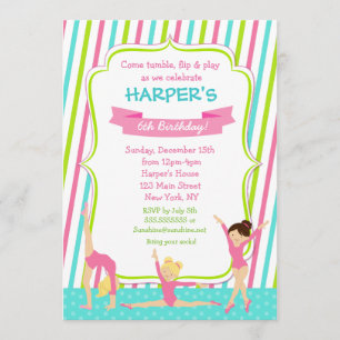 Gymnastique Gymnastique Anniversaire Invitations