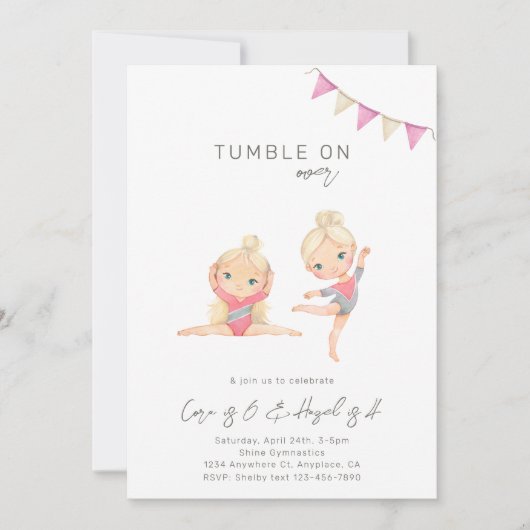 Gymnastique interarmées Invitation d'anniversaire (Devant)