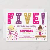 Gymnastique Invitation 5e anniversaire | Rose chau (Devant)