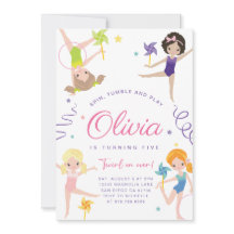 Gymnastique Invitation à la fête d'anniversaire ・ 