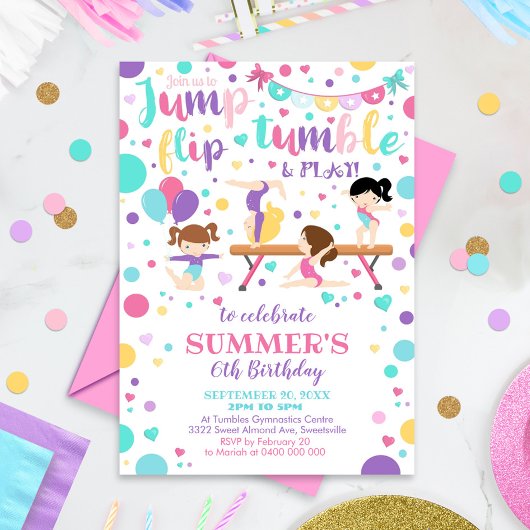 Gymnastique Invitation Anniversaire Gymnastique