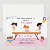 Gymnastique Invitation Anniversaire Gymnastique Ro (Devant / Derrière)
