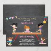 Gymnastique Invitation Anniversaire Gymnastique Ro (Devant / Derrière)