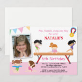 Gymnastique Invitation Anniversaire Gymnastique Ro (Devant / Derrière)