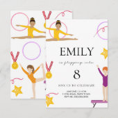 Gymnastique Invitation Anniversaire Pour Enfants (Devant / Derrière)