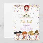 Gymnastique Invitation d'anniversaire (Devant / Derrière)