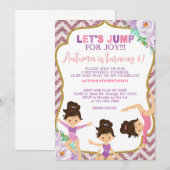 Gymnastique invitation d'anniversaire fille. (Devant / Derrière)
