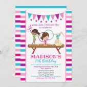 Gymnastique Invitation d'anniversaire / Fille / Tu (Devant / Derrière)