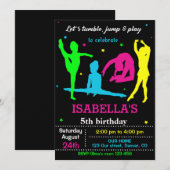Gymnastique invitation d'anniversaire Flip saut in (Devant / Derrière)