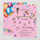 Gymnastique Invitation d'anniversaire | Gymnastiqu (Devant / Derrière)