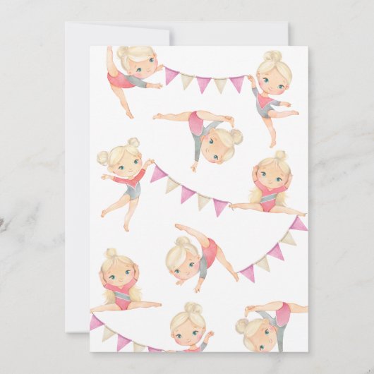 Gymnastique Invitation d'anniversaire | Gymnastiqu (Dos)