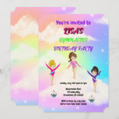 Gymnastique Invitation d'anniversaire | Gymnastiqu (Devant / Derrière)