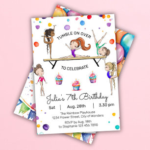 Gymnastique Invitation d'anniversaire Gymnastiqu
