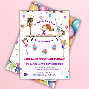Gymnastique Invitation d'anniversaire Gymnastiqu