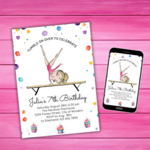 Gymnastique Invitation d'anniversaire Gymnastiqu