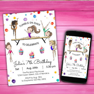 Gymnastique Invitation d'anniversaire Gymnastiqu
