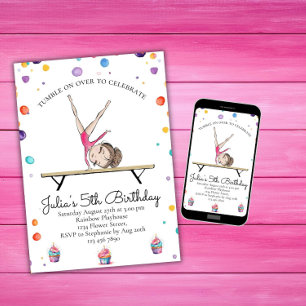 Gymnastique Invitation d'anniversaire Gymnastiqu