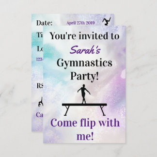 Gymnastique Invitation d'anniversaire | Gymnastiqu