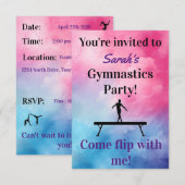 Gymnastique Invitation d'anniversaire | Gymnastiqu (Devant / Derrière)