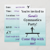 Gymnastique Invitation d'anniversaire | Gymnastiqu (Devant / Derrière)