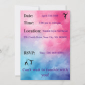 Gymnastique Invitation d'anniversaire | Gymnastiqu (Dos)