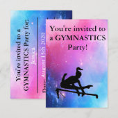Gymnastique Invitation de fête d'anniversaire (Devant / Derrière)