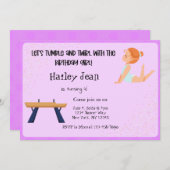 Gymnastique Invitation de fête d'anniversaire (Devant / Derrière)
