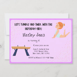 Gymnastique Invitation de fête d'anniversaire