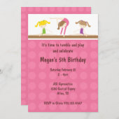 Gymnastique Invitation de fête d'anniversaire (Devant / Derrière)