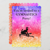 Gymnastique Invitation de fête d'anniversaire (Devant / Derrière)