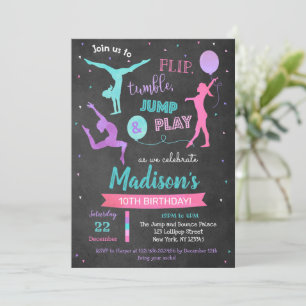 Gymnastique Invitation de fête d'anniversaire pour