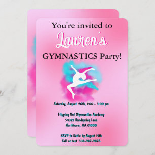 Gymnastique Invitation de fête d'anniversaire pour