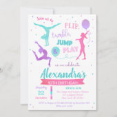 Gymnastique Invitation de fête d'anniversaire pour (Devant)