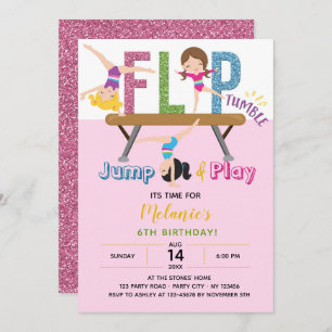 Gymnastique Invitations d'anniversaire - Parties s