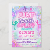 Gymnastique Jump Anniversaire Fête Invitation (Devant)