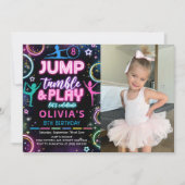 Gymnastique Jump Anniversaire Photo Invitation (Devant)