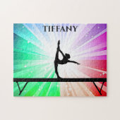 "Gymnastique lumière puzzle avec gymnaste sur fais (Horizontal)