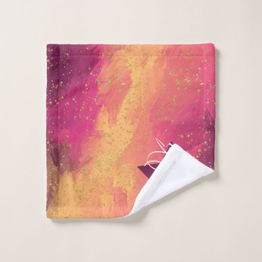 Gymnastique Monogramme Nom Parties scintillant Or (Gant de toilette)