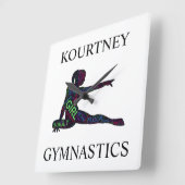 Gymnastique Mot Art Acrylique Horloge Mur (Angle)