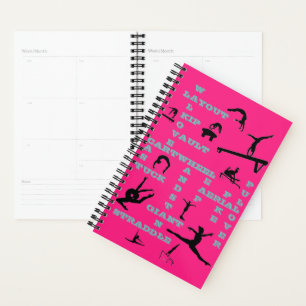 Gymnastique Mot-de-passe rose Planner personnalisé