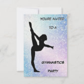 Gymnastique Party Shimmer Invitation (Devant)