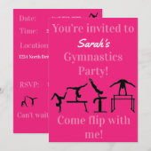 Gymnastique personnalisée Invitation de fête d'ann (Devant / Derrière)