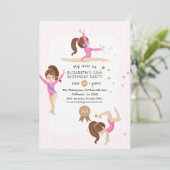 Gymnastique rose et or Invitation de fête d'annive (Debout devant)