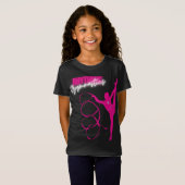 Gymnastique rythmique T-shirt rose chaud (Devant entier)