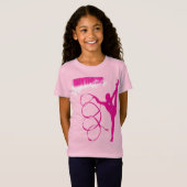 Gymnastique rythmique T-shirt rose chaud (Devant entier)